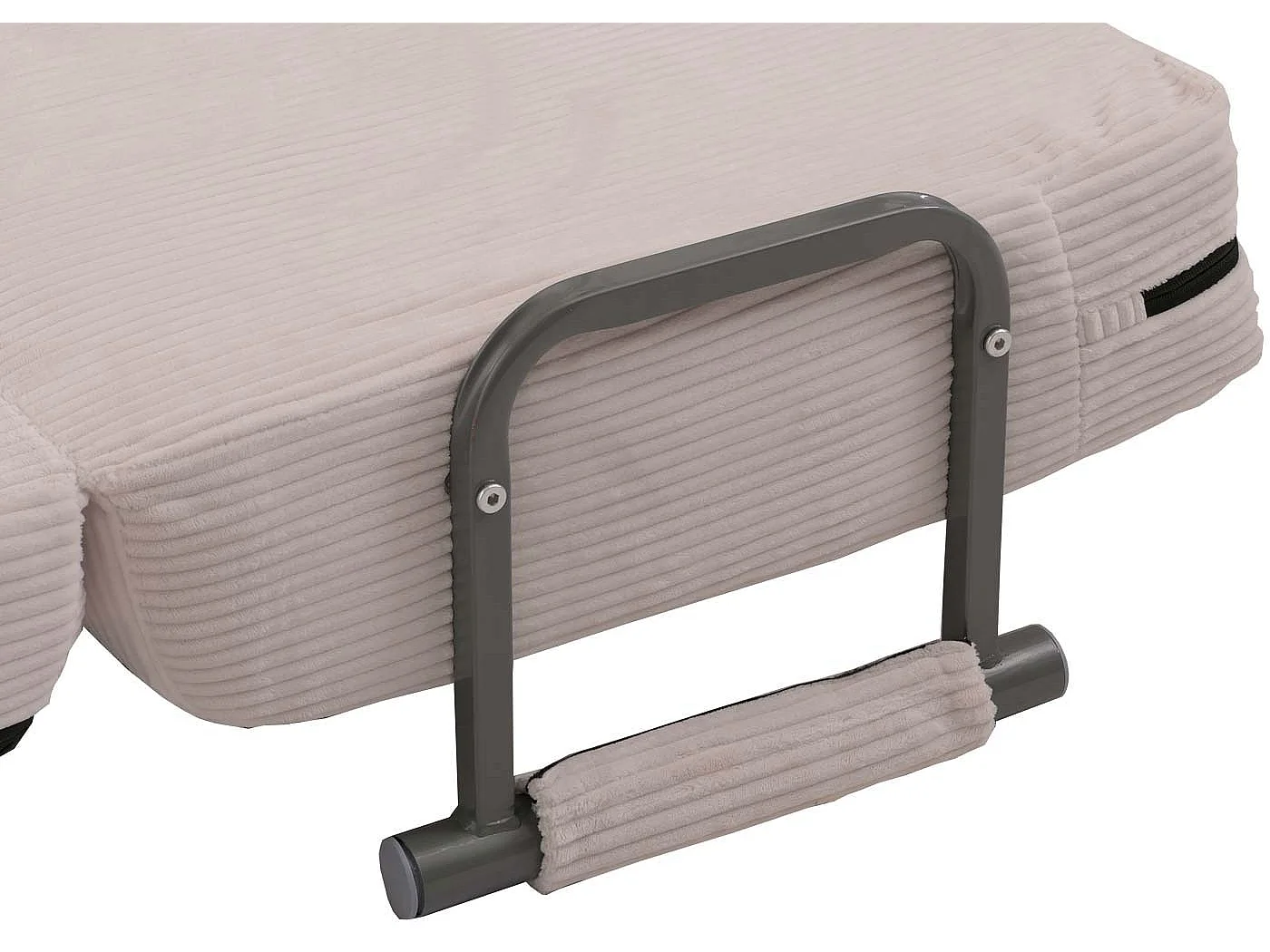 Poltrona letto MCW-K29, pieghevole Divano letto, superficie riposo 190x100cm, tessuto a coste (330 g/m²) ~ avorio bianco