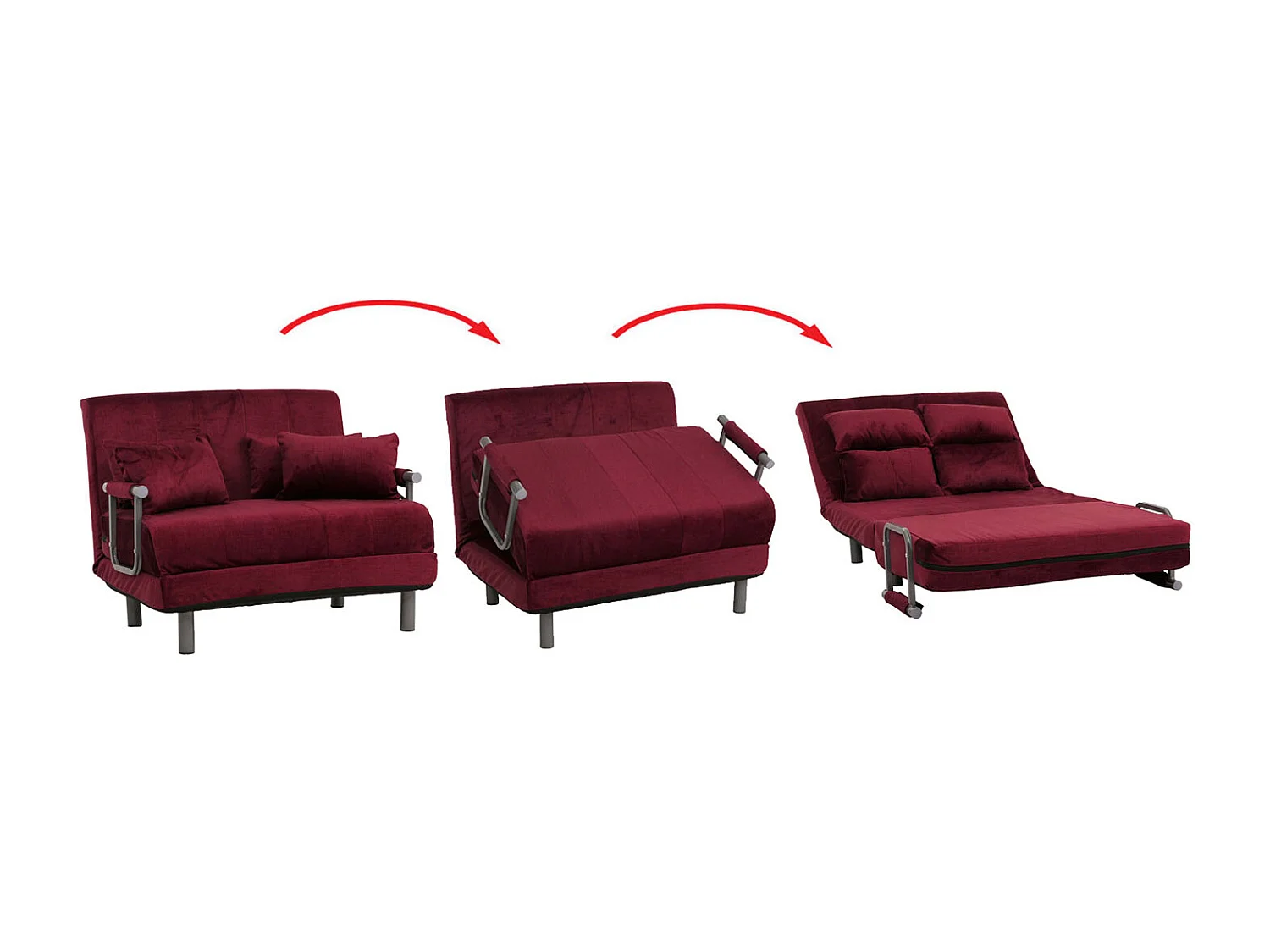 Fotel z funkcją spania MCW-K29,  bordeaux