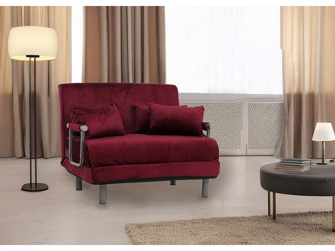 Fotel z funkcją spania MCW-K29,  bordeaux