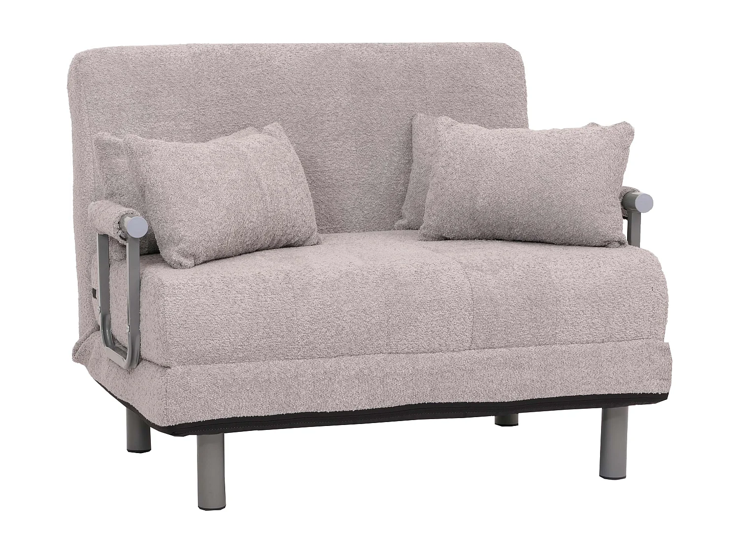 Poltrona letto MCW-K29, pieghevole Divano letto, superficie riposo 190x100cm, tessuto bouclé (500g/m²) ~ grigio