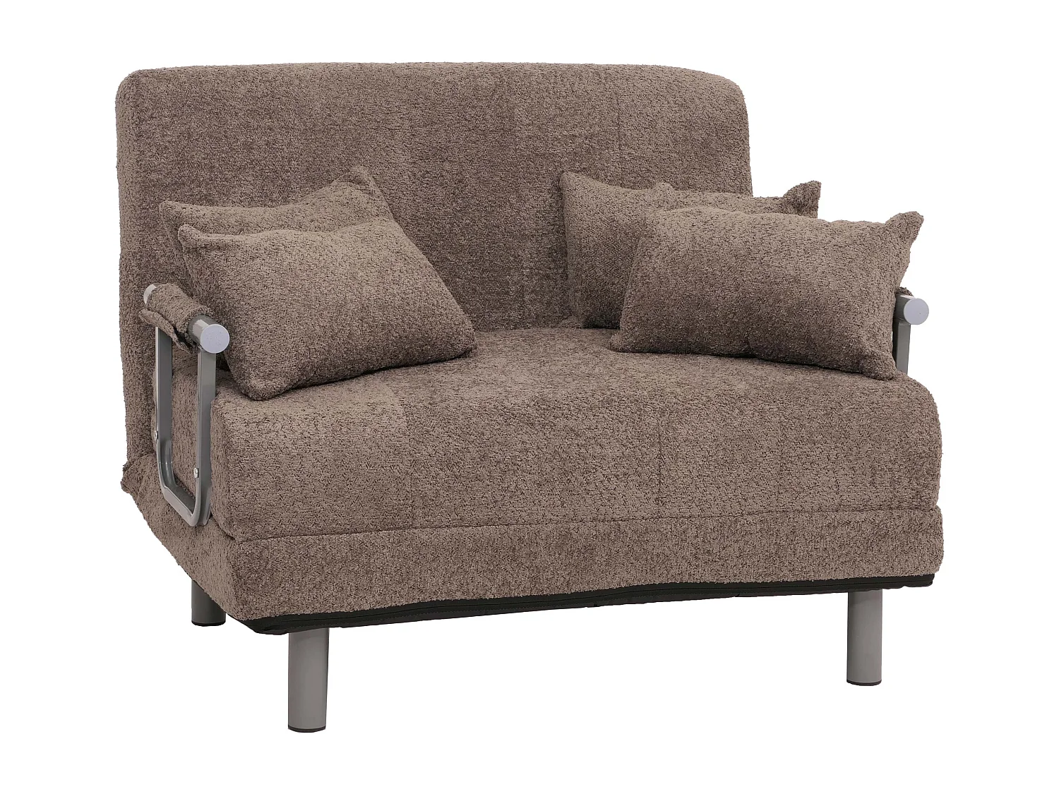 Poltrona letto MCW-K29, pieghevole Divano letto, superficie riposo 190x100cm, tessuto bouclé (500g/m²) ~ marrone chiaro