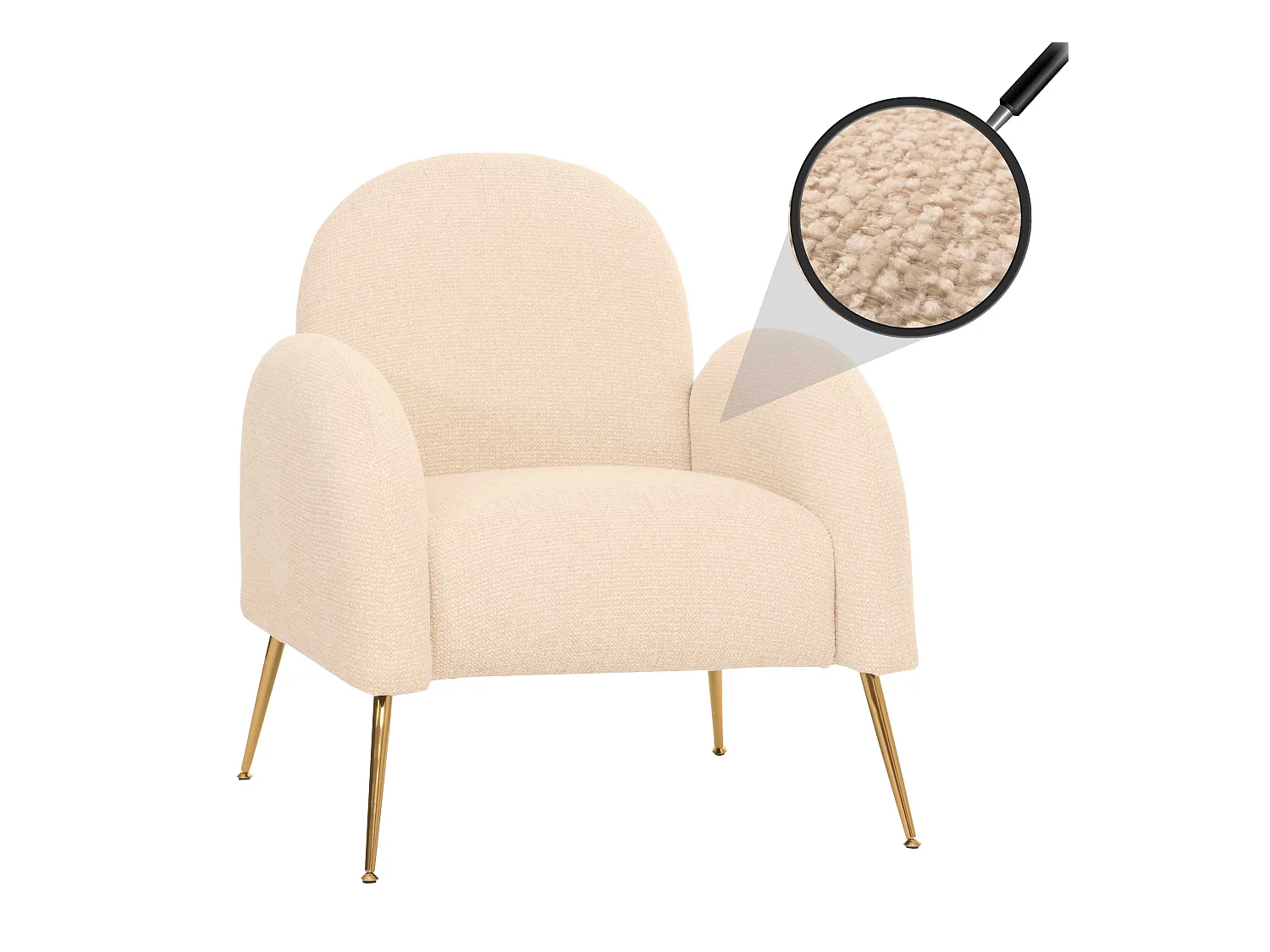 Lounge-Sessel MCW-N69, Creme-weiß