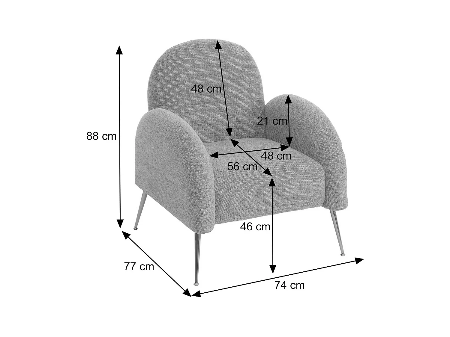 Lounge-Sessel MCW-N69, Creme-weiß