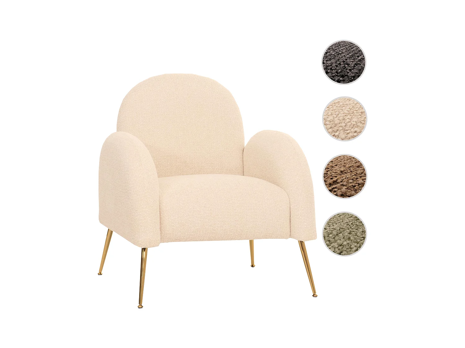 Lounge-Sessel MCW-N69, Creme-weiß