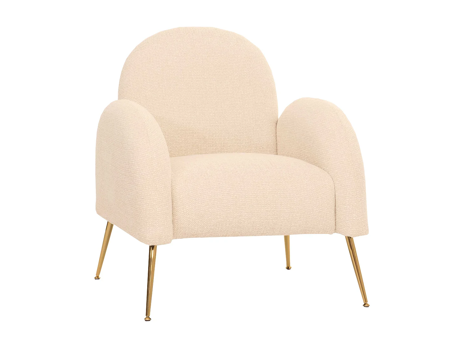 Fotel wypoczynkowy MCW-N69,  kremowo-biały