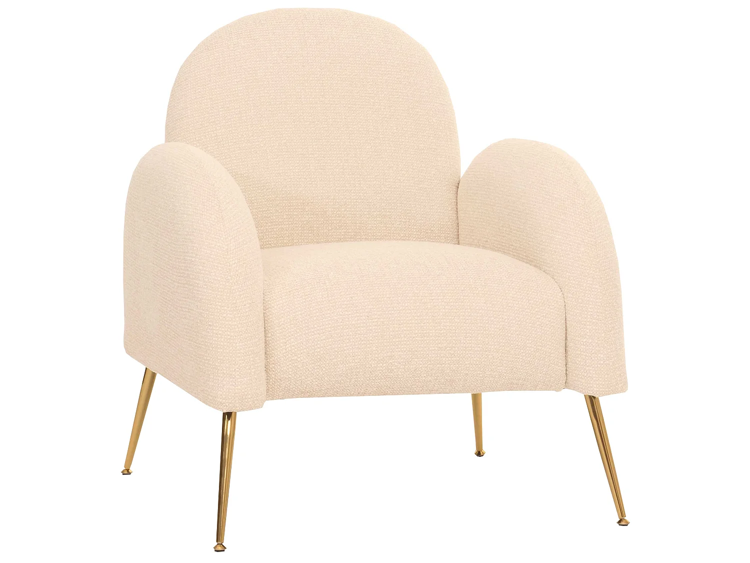 Fotel wypoczynkowy MCW-N69,  kremowo-biały