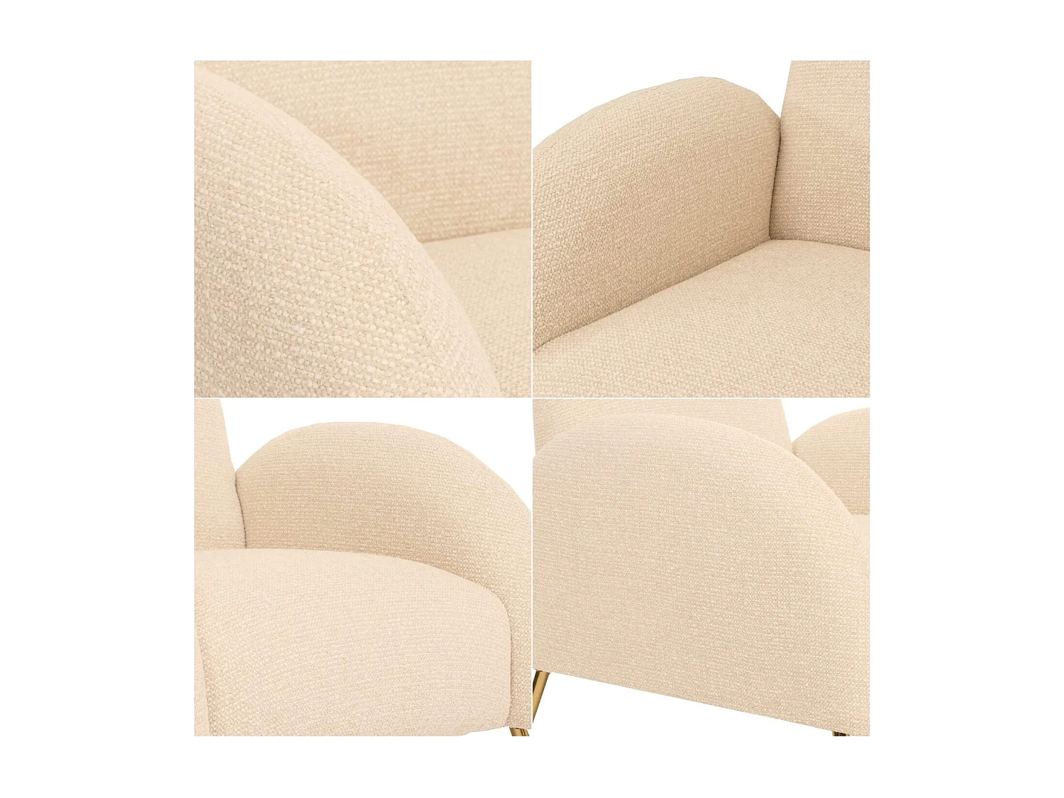 Fotel wypoczynkowy MCW-N69,  kremowo-biały