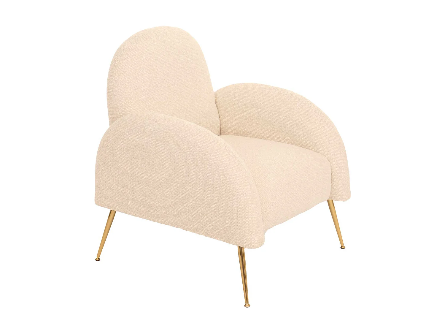 Fotel wypoczynkowy MCW-N69,  kremowo-biały