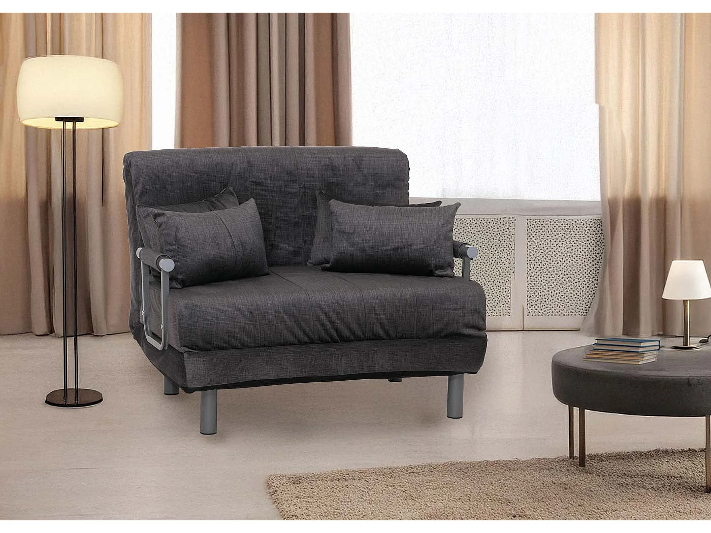 Fotel z funkcją spania MCW-K29,  ciemnoszary