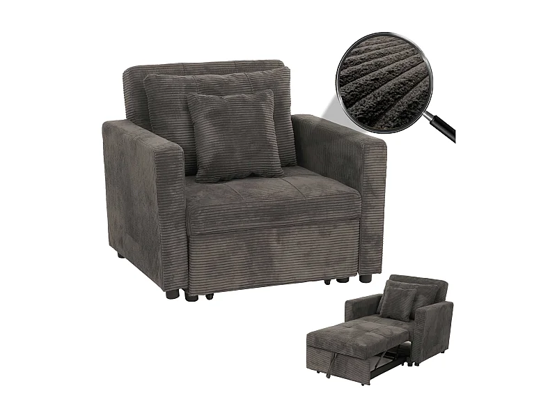 Fotel rozkładany MCW-L90,  ciemnoszary