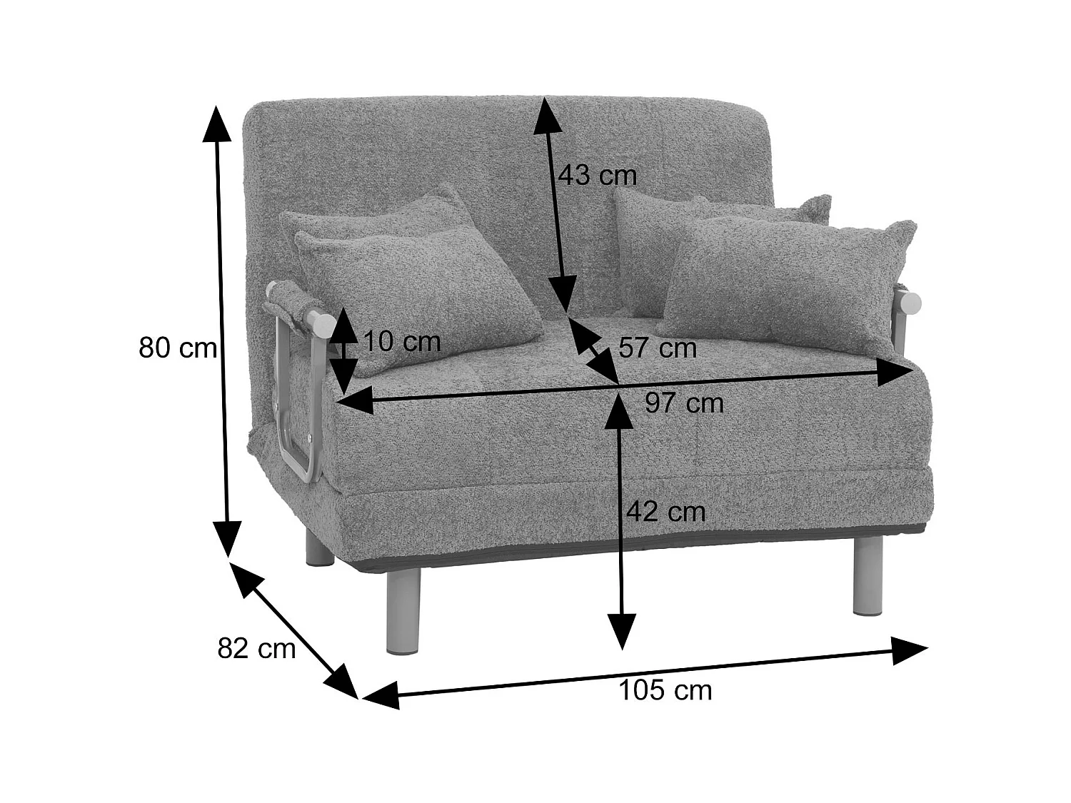 Schlafsessel MCW-K29, Dunkelgrau