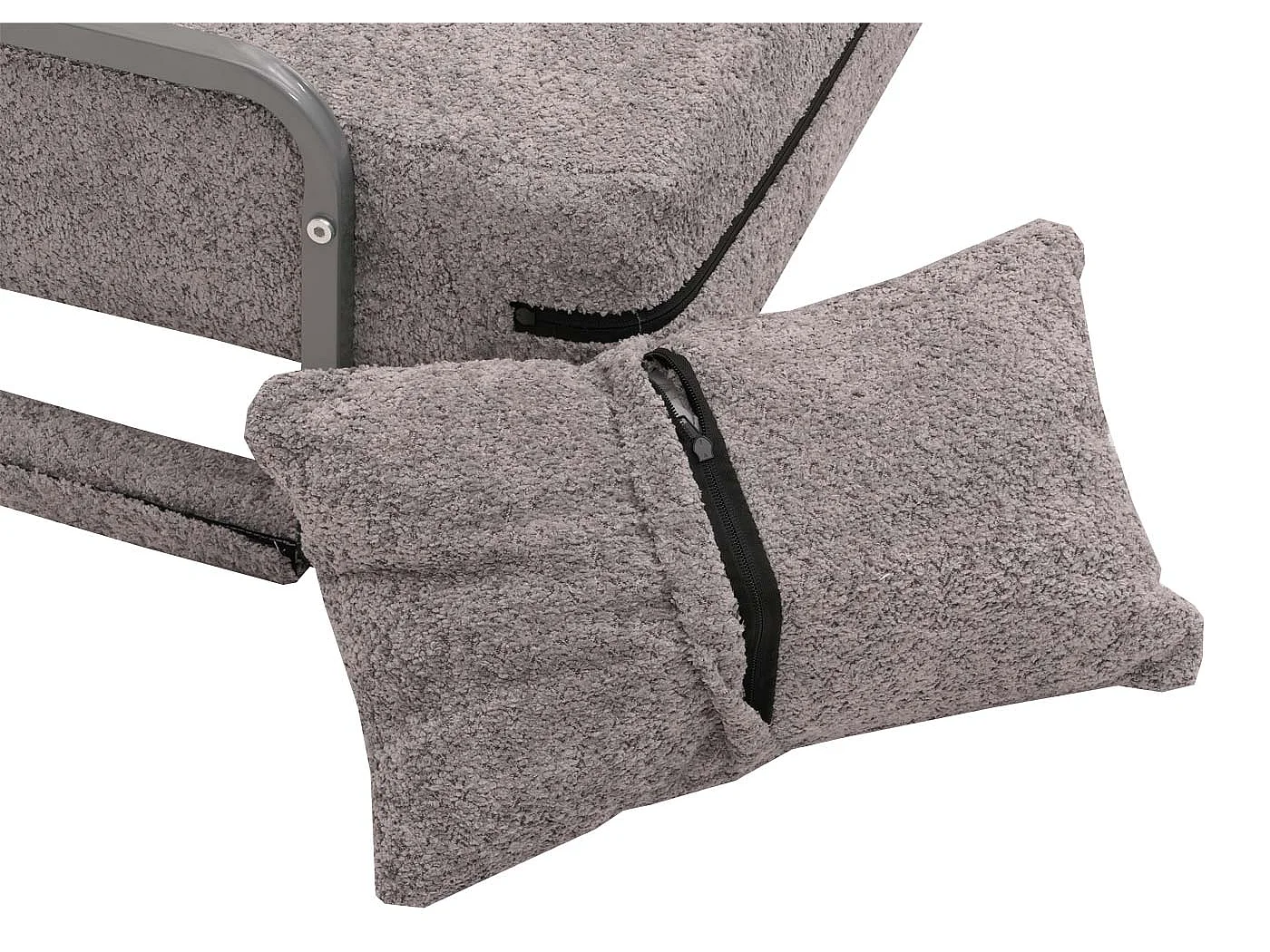Poltrona letto MCW-K29, pieghevole Divano letto, superficie riposo 190x100cm, tessuto bouclé (500g/m²) ~ grigio scuro