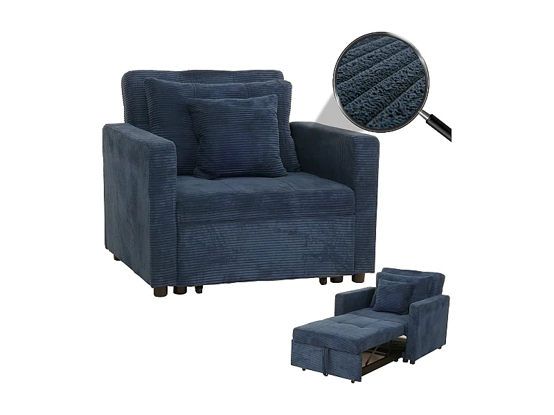 Slaapstoel MCW-L90,  blauw