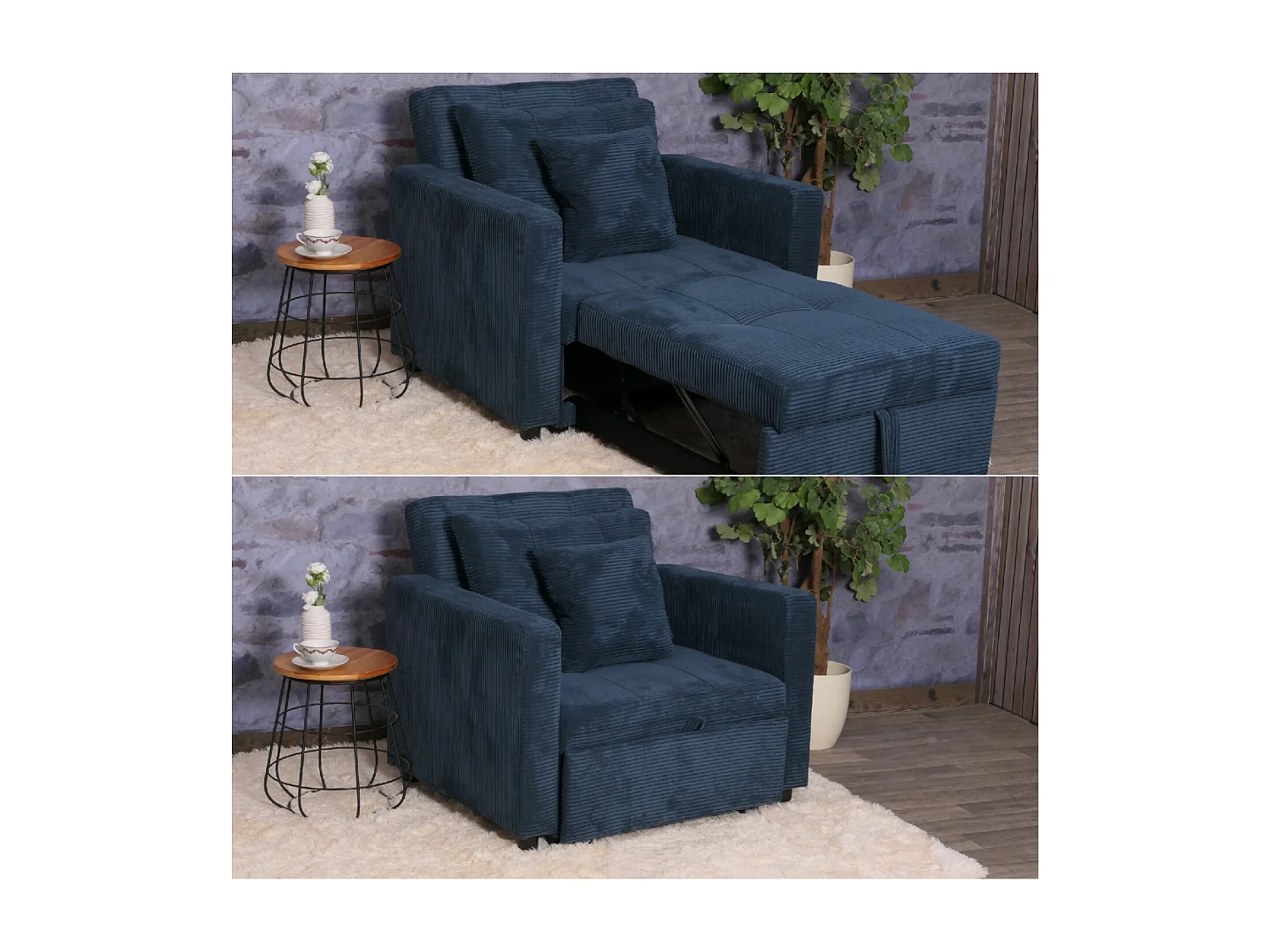 Sovesofa MCW-L90,  blå