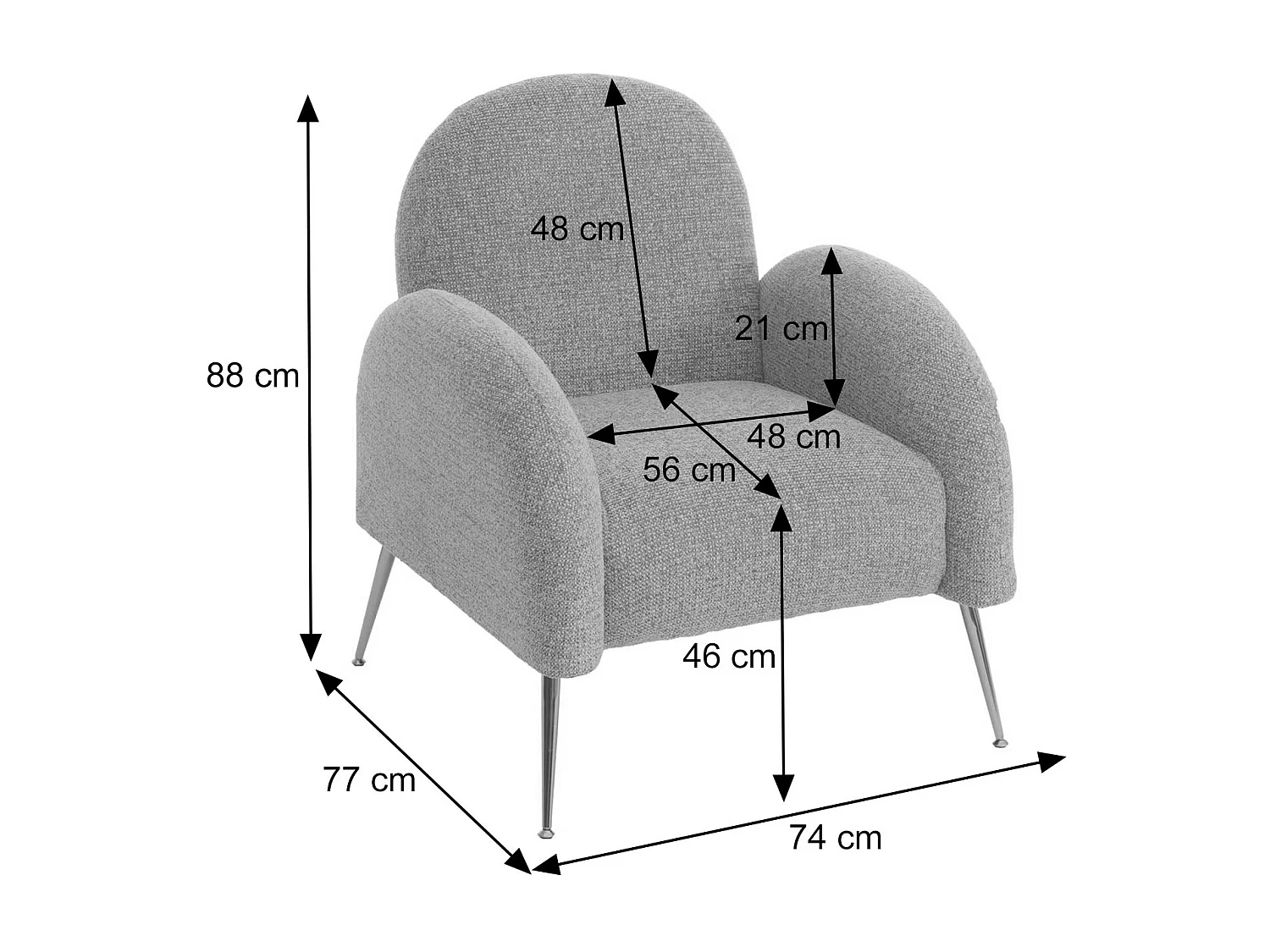 Fotel wypoczynkowy MCW-N69,  kawa