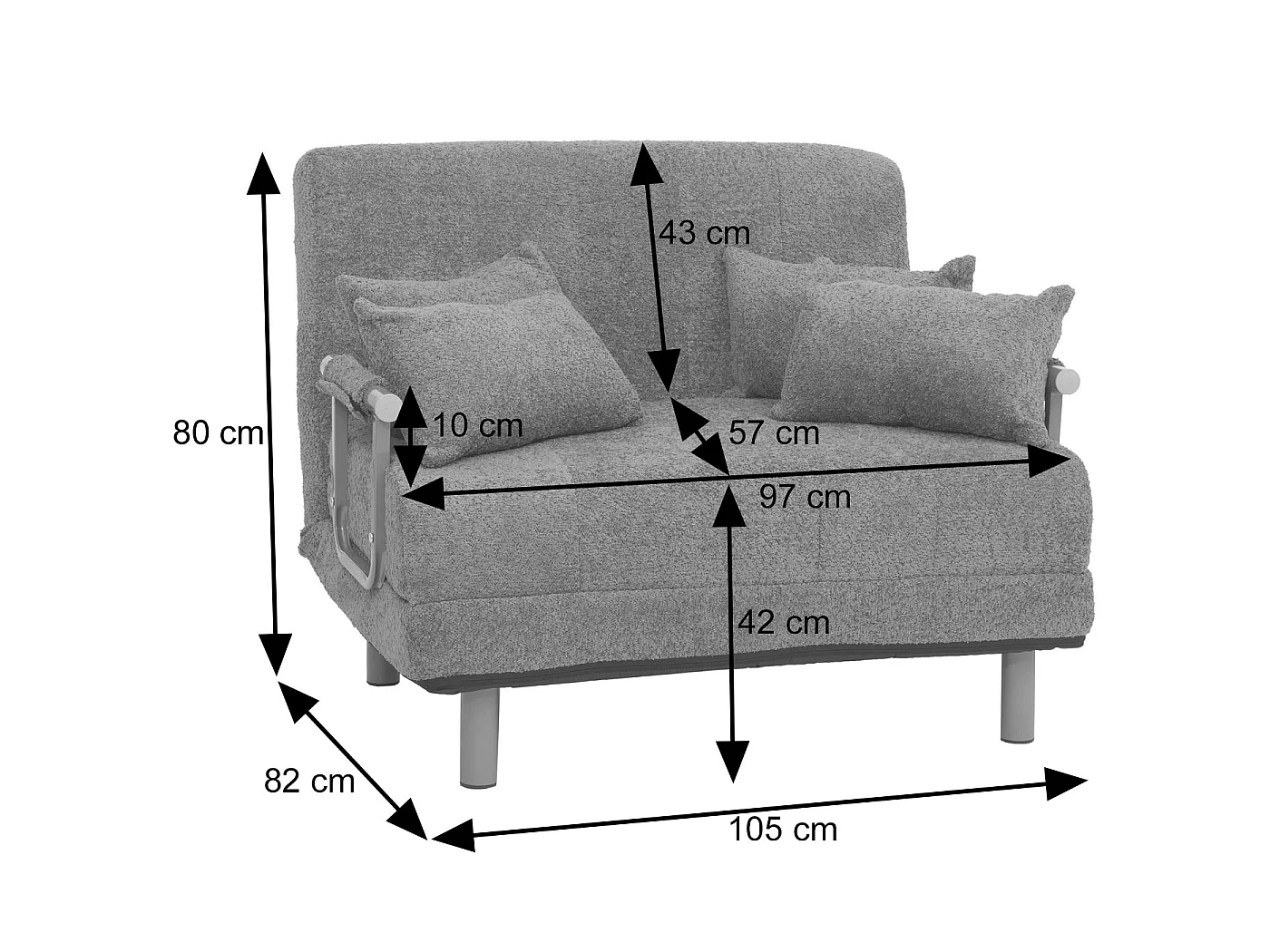 Schlafsessel MCW-K29, Hellgrau