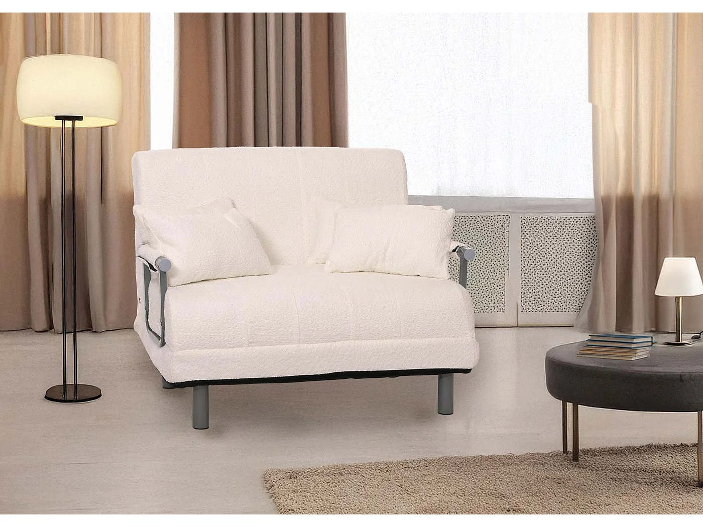 Schlafsessel MCW-K29, Creme