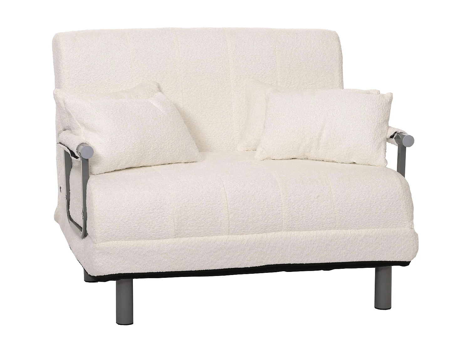 Poltrona letto MCW-K29, pieghevole Divano letto, superficie riposo 190x100cm, tessuto bouclé (500g/m²) ~ avorio