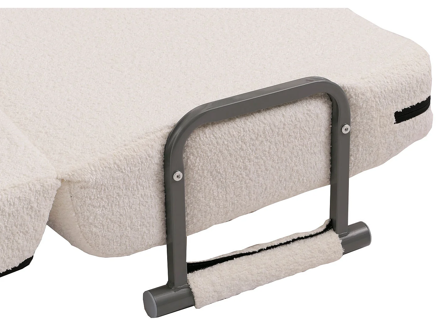 Poltrona letto MCW-K29, pieghevole Divano letto, superficie riposo 190x100cm, tessuto bouclé (500g/m²) ~ avorio