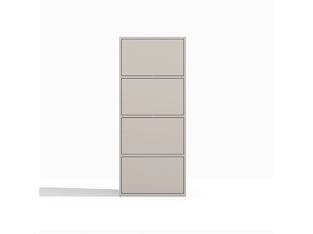 ALMA – Kommode – 4 Türen, 4 Regale– 50x40x119 cm – Kaschmir /  Beige