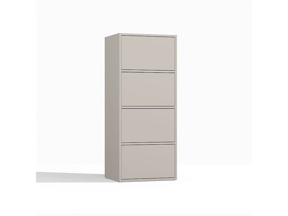 ALMA - Commode 4 portes pour chambre à coucher - 50 x 119 x 40 cm - Beige Cachemire