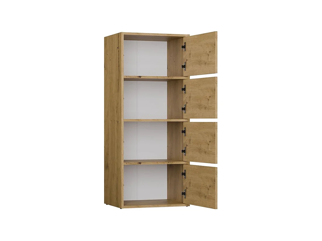 ALMA - Commode haute de rangement 4 portes avec ouverture tip-on - Artisan