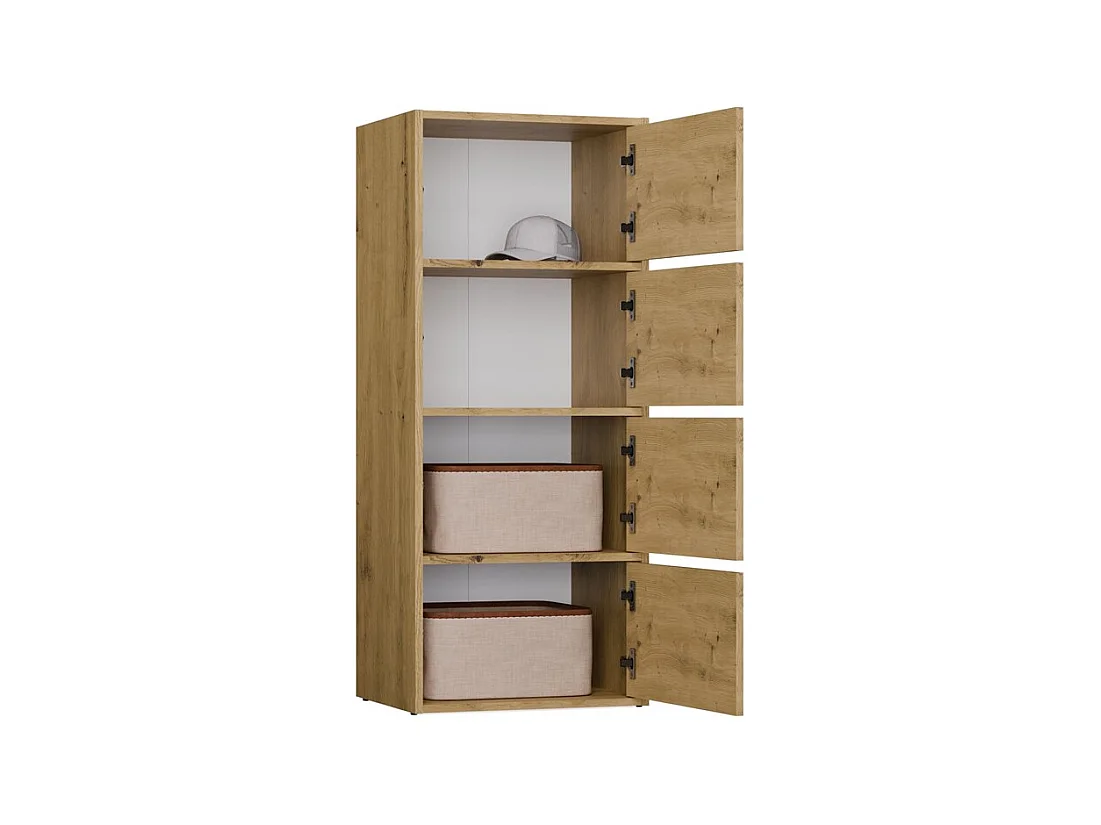 ALMA - Commode haute de rangement 4 portes avec ouverture tip-on - Artisan