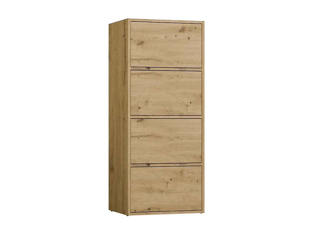 ALMA - Commode - 4 portes pour chambre - 50x119x40cm - Chêne Artisan