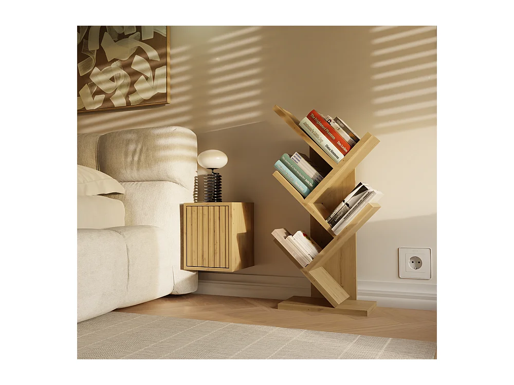 Regał Funny Mini | Dąb Artisan| 26,5x15,5x61 cm | Regał na książki