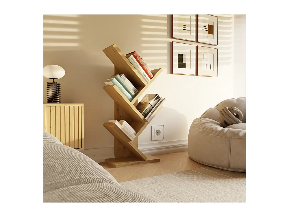 Regał Funny Mini | Dąb Artisan| 26,5x15,5x61 cm | Regał na książki