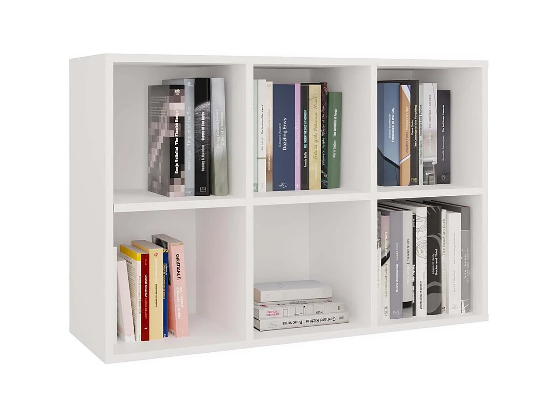 MALAX - Étagère à compartiments blanche pour salon ou chambre d’enfant 90x60x30 cm