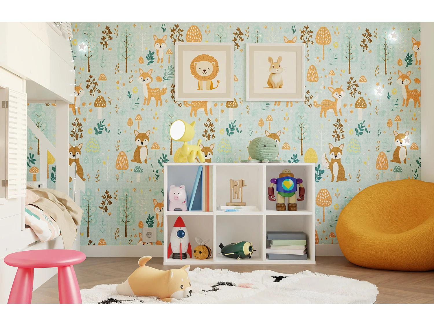 MALAX - Étagère à compartiments blanche pour salon ou chambre d’enfant 90x60x30 cm