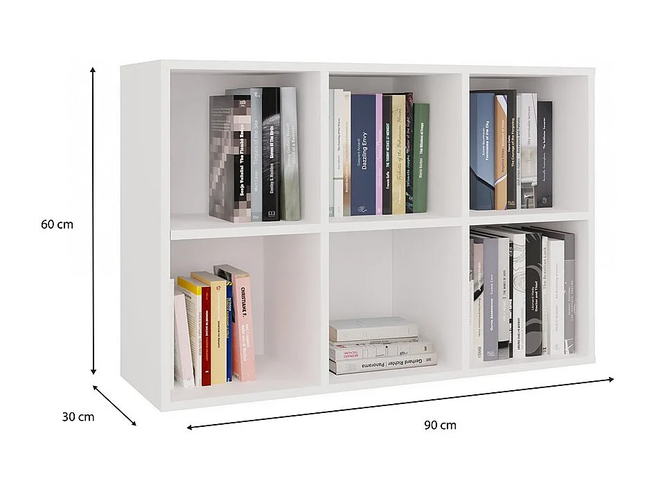 Regał Malax MINI 2X3 | Biały | 90x30x60cm | Regał Komorowy