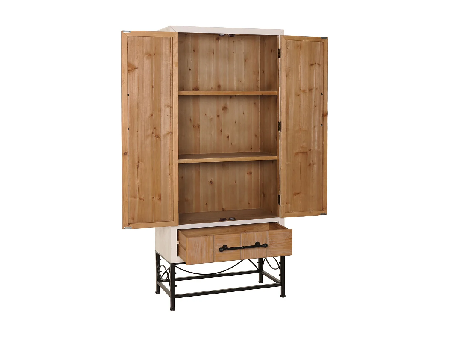 Mobile armadio alto MCW-N30, mobile libreria da soggiorno con ante e cassetto, legno massiccio MDF, 167x72x41cm
