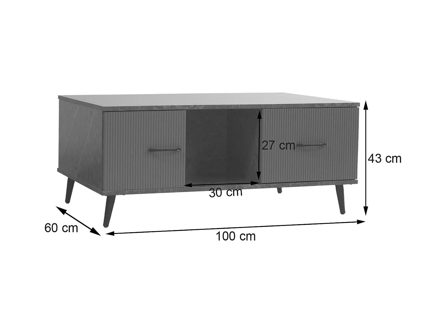 Stolik kawowy MCW-N89,  marmurowy wygląd szary