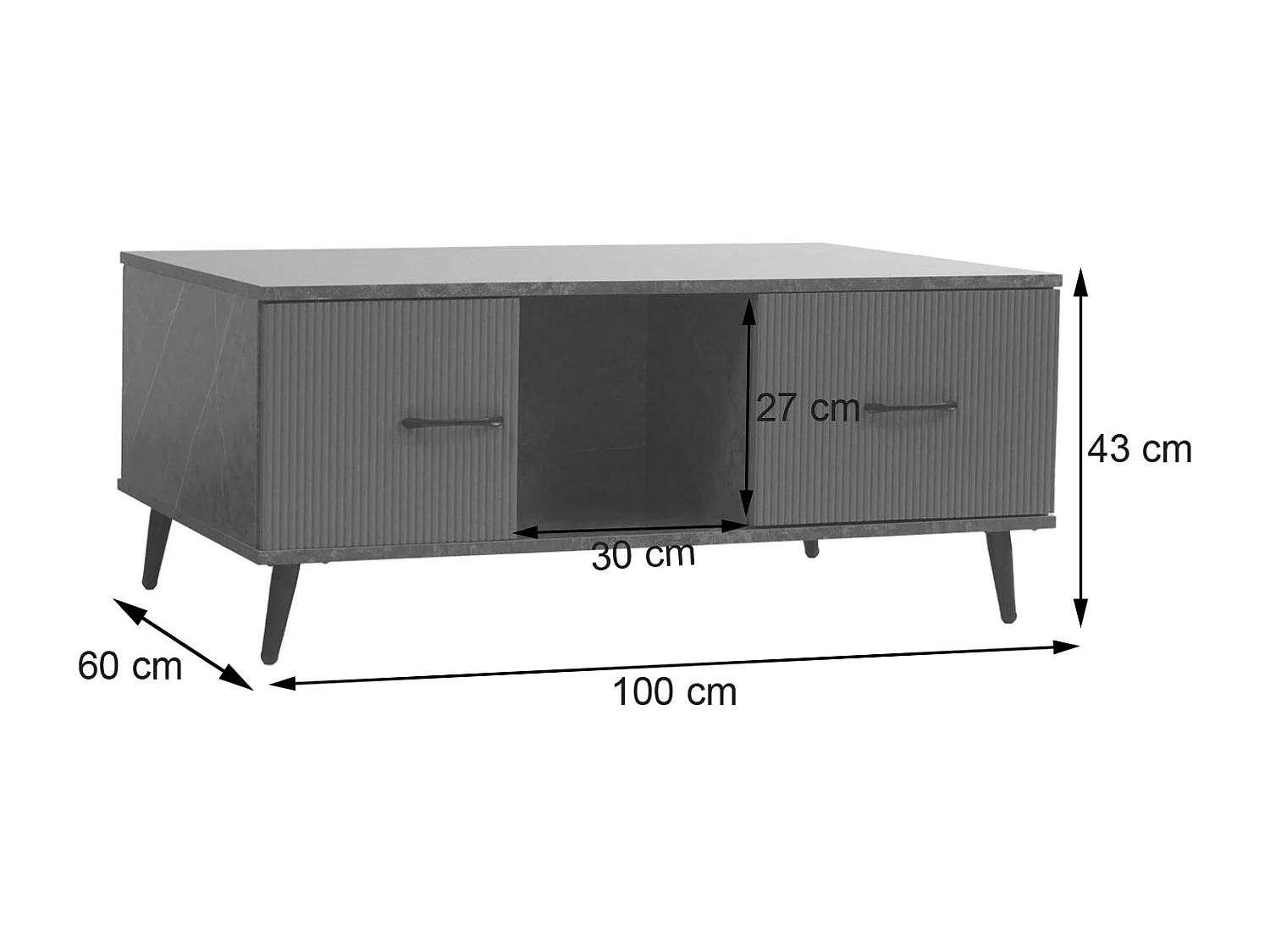 Couchtisch MCW-N89, Marmor-Optik grau