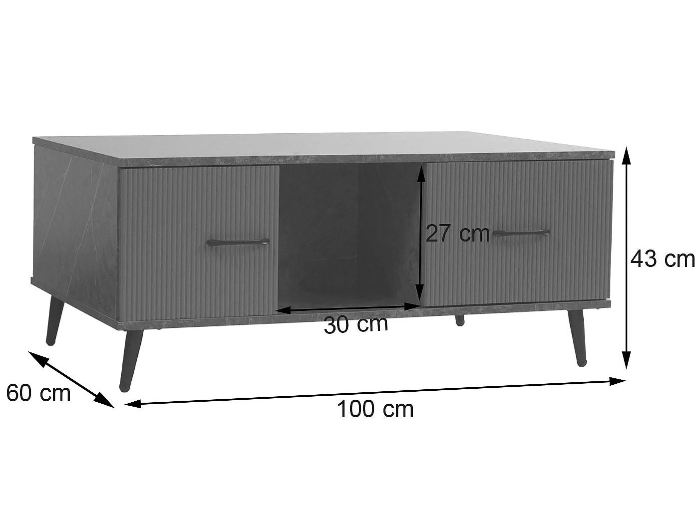 Couchtisch MCW-N89, Marmor-Optik grau