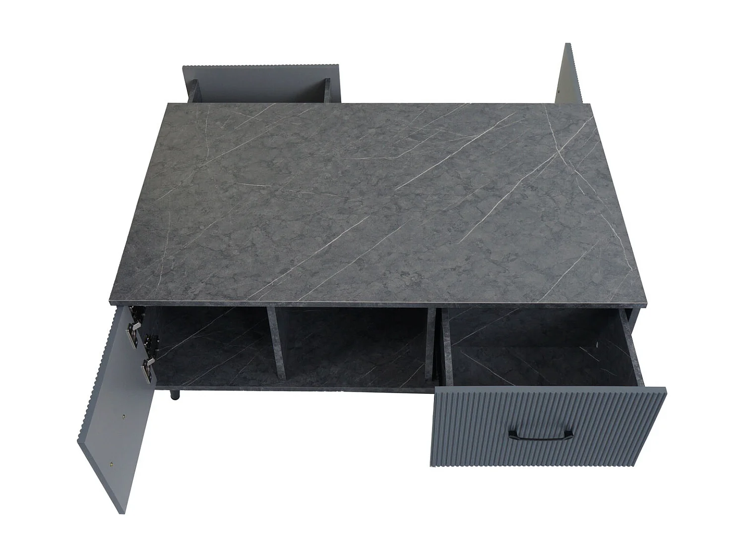 Couchtisch MCW-N89, Marmor-Optik grau