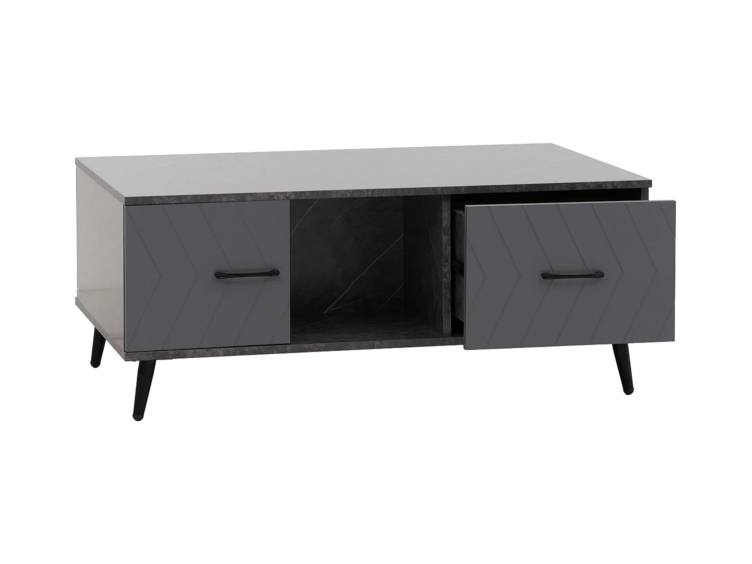 Stolik kawowy MCW-N89,  marmurowy wygląd szary