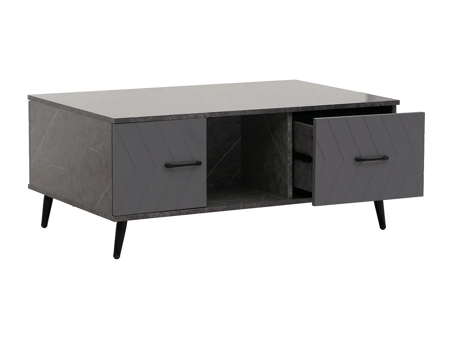 Stolik kawowy MCW-N89,  marmurowy wygląd szary