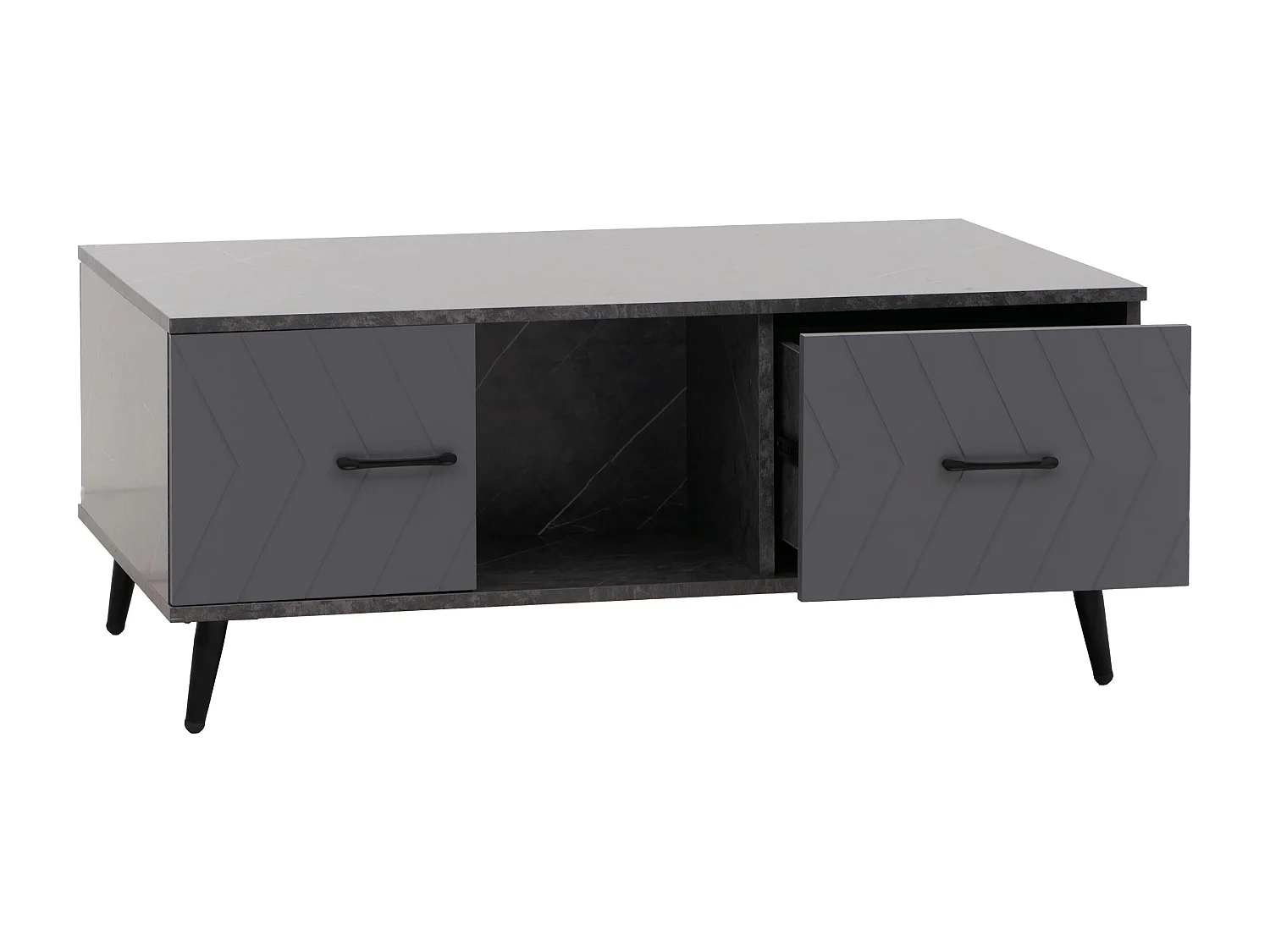 Stolik kawowy MCW-N89,  marmurowy wygląd szary