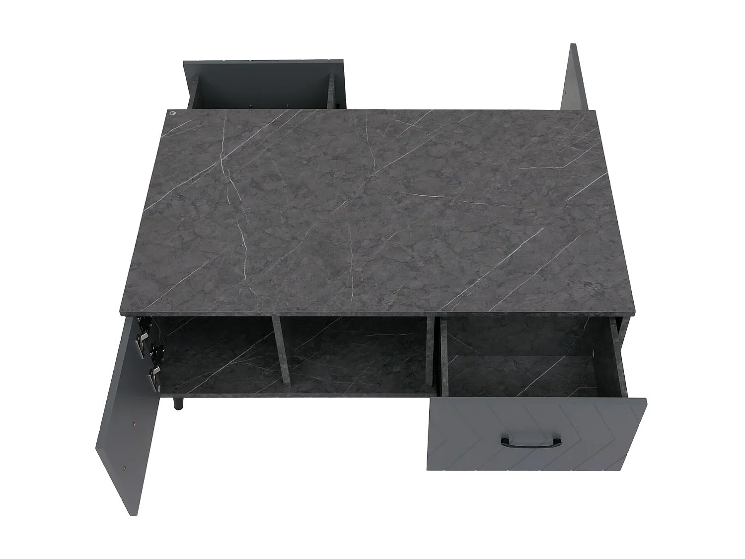 Stolik kawowy MCW-N89,  marmurowy wygląd szary