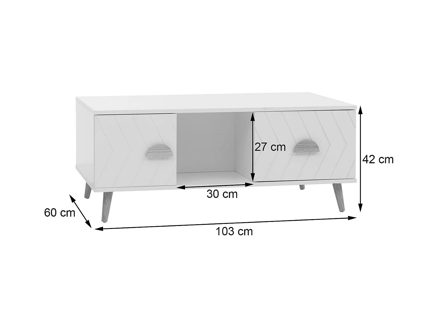 Couchtisch MCW-N89, Weiß