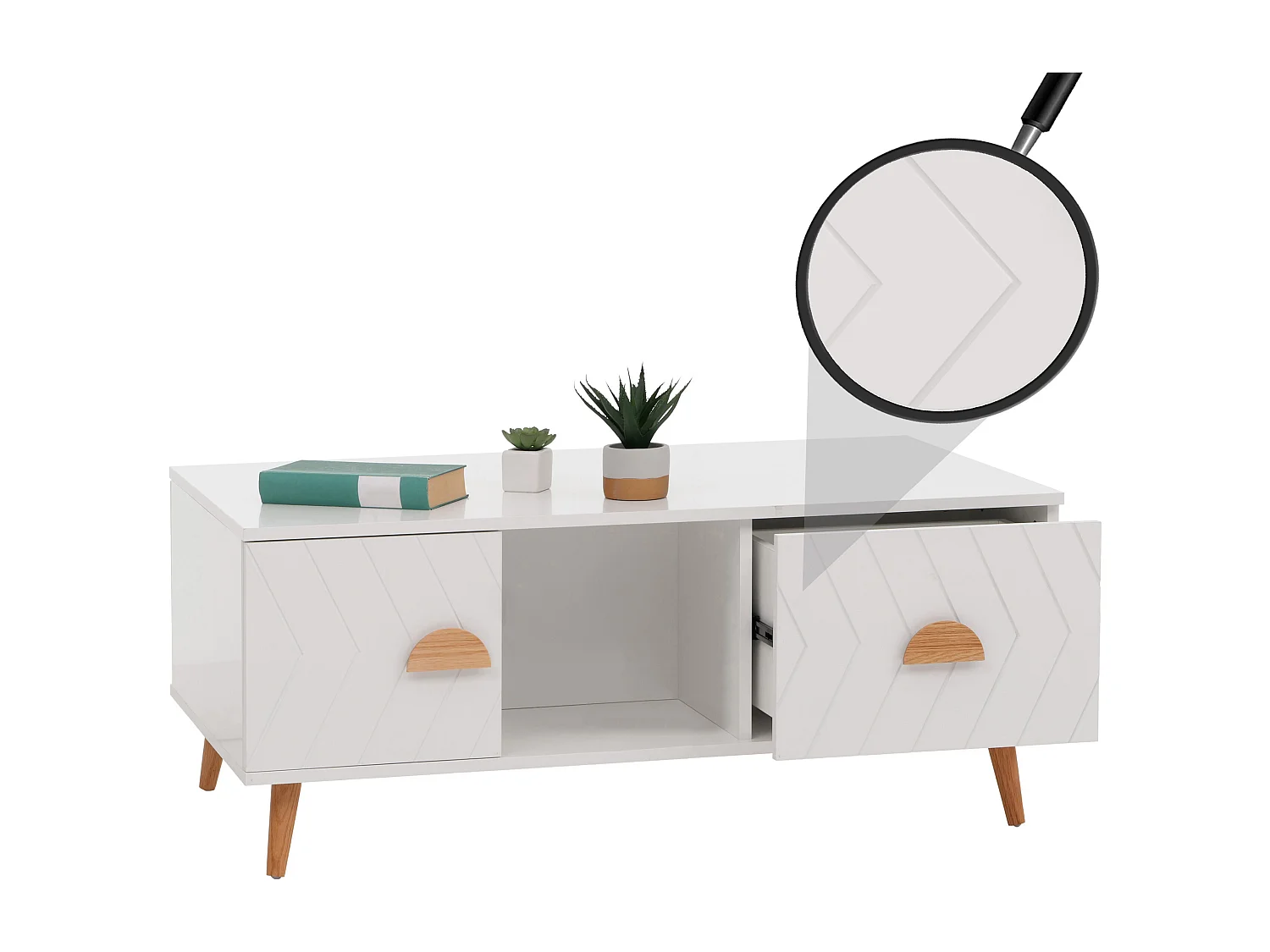 Couchtisch MCW-N89, Weiß