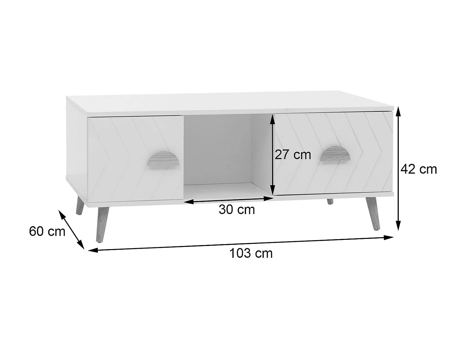 Couchtisch MCW-N89, Weiß