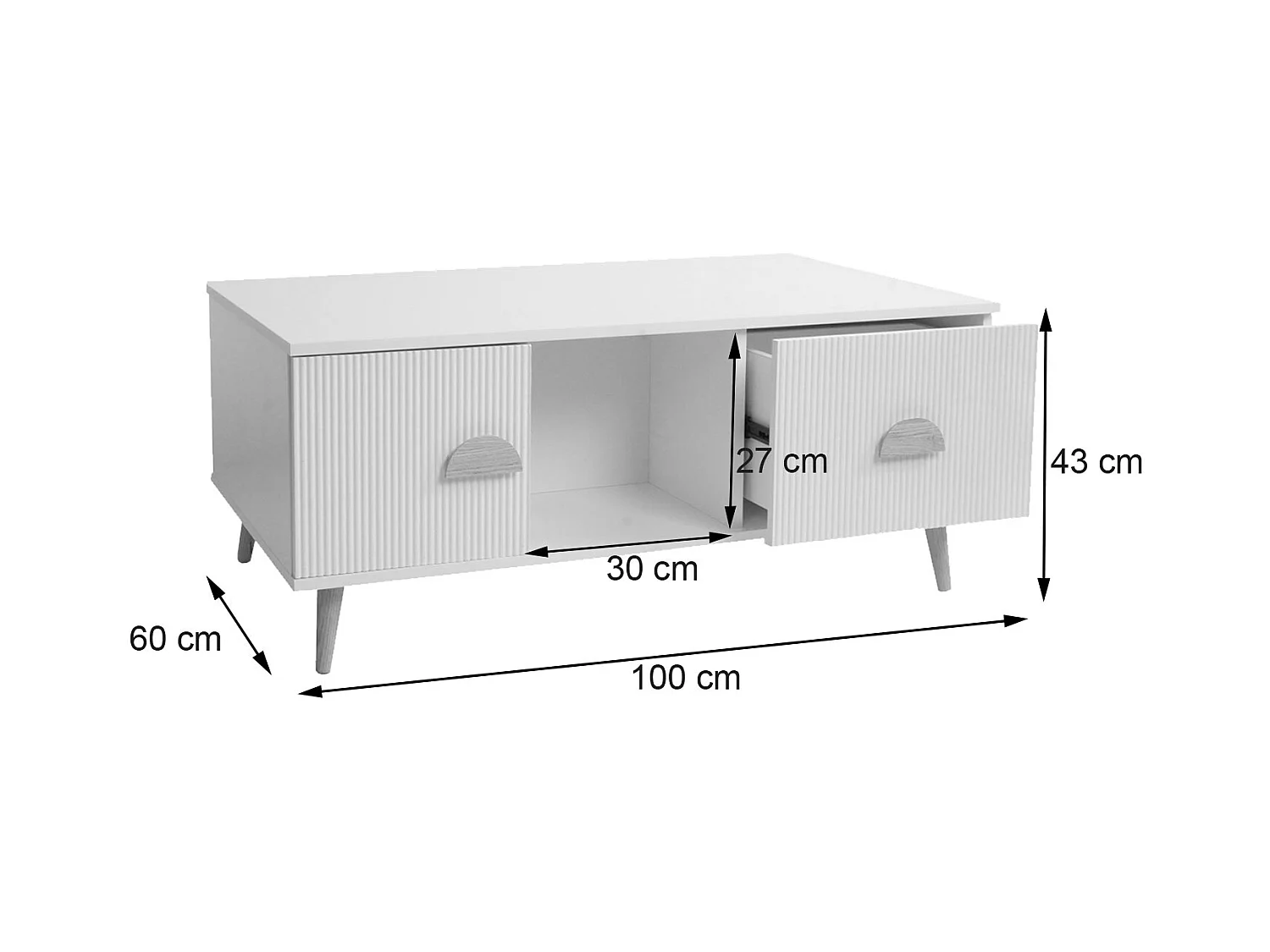 Couchtisch MCW-N89, Weiß