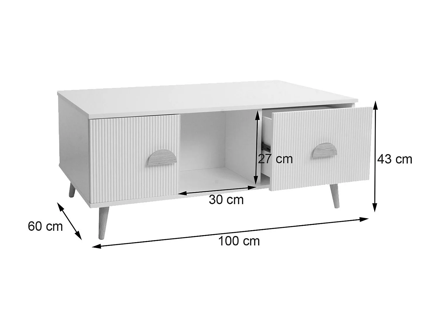 Stolik kawowy MCW-N89,  biały