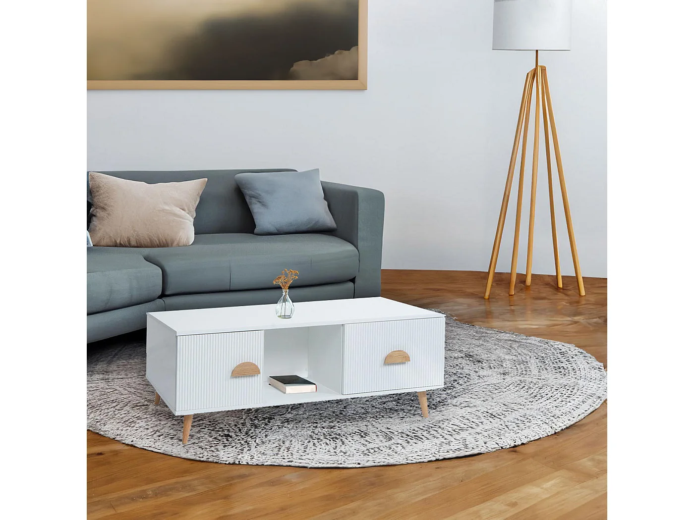 Stolik kawowy MCW-N89,  biały