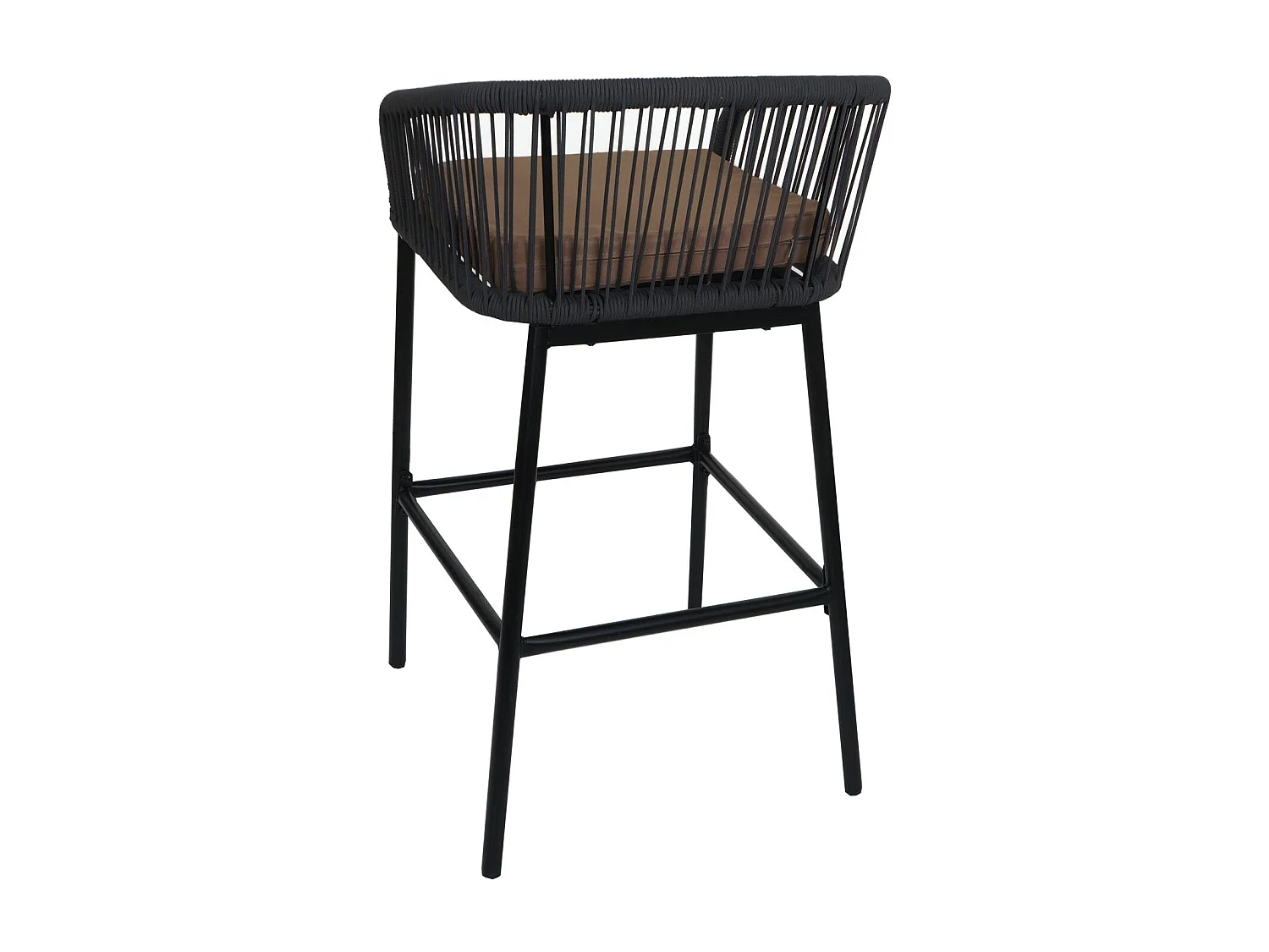 Barhocker MCW-O22 (2er-Set), Anthrazit, Kissen taupe