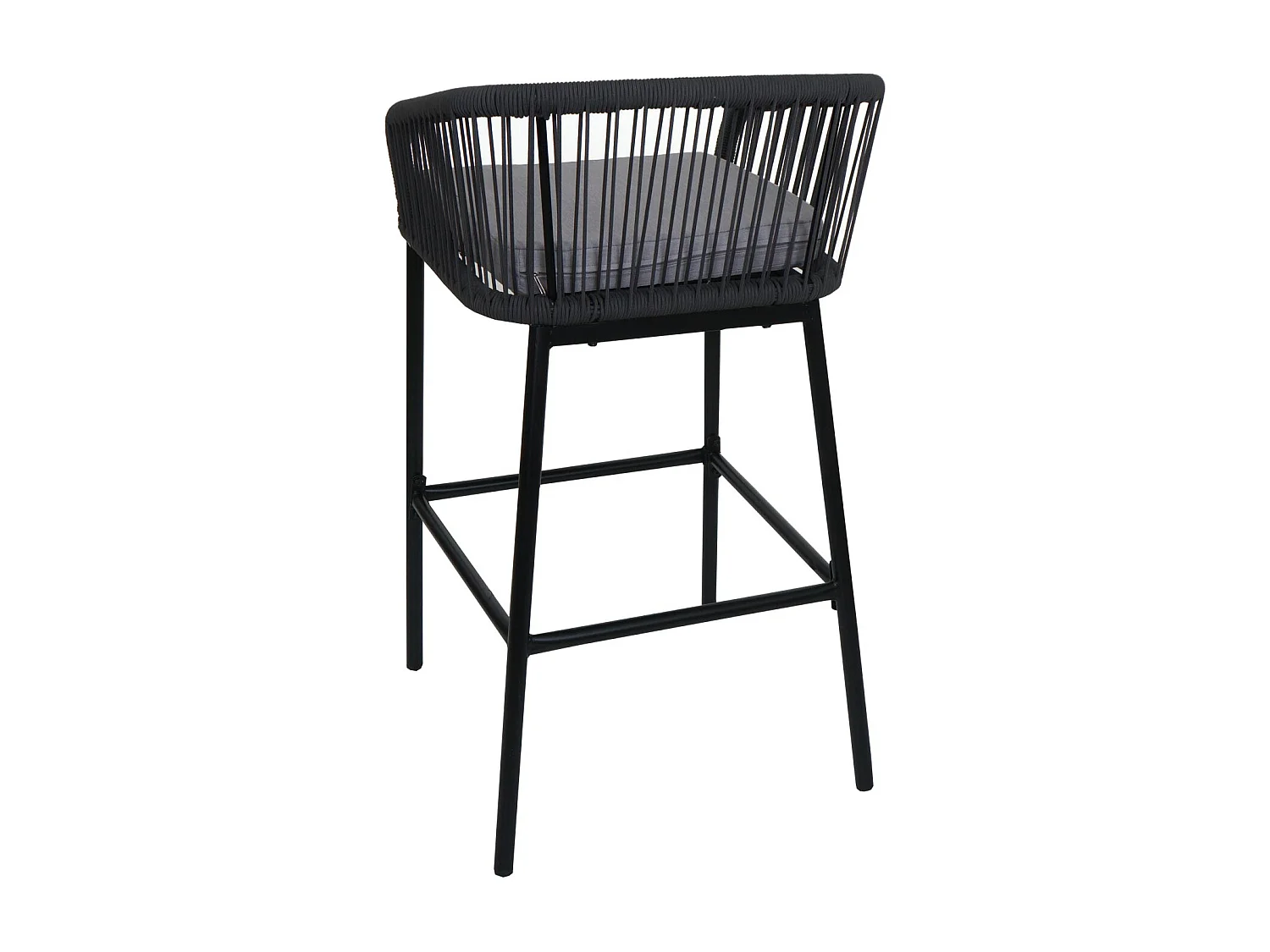 Tabouret de bar MCW-O22 (lot de 2),  anthracite, coussin gris clair